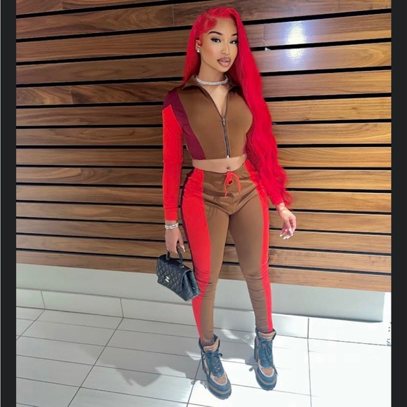 Pants - Burgundy brown tracksuit set small to 4xl